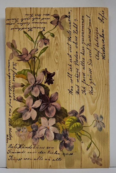 CARTE POSTALA CU FLORI DE LILIAC , CROMOLITOGRAFIE , CLASICA