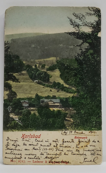 CARTE POSTALA , DESTINATAR ARHITECTUL GEORGE MANDREA  1855 - 1916 , DATATA 1909