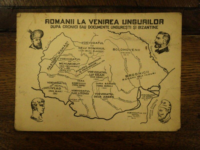 Carte postala ilustrata, Romanii la venirea ungurilor