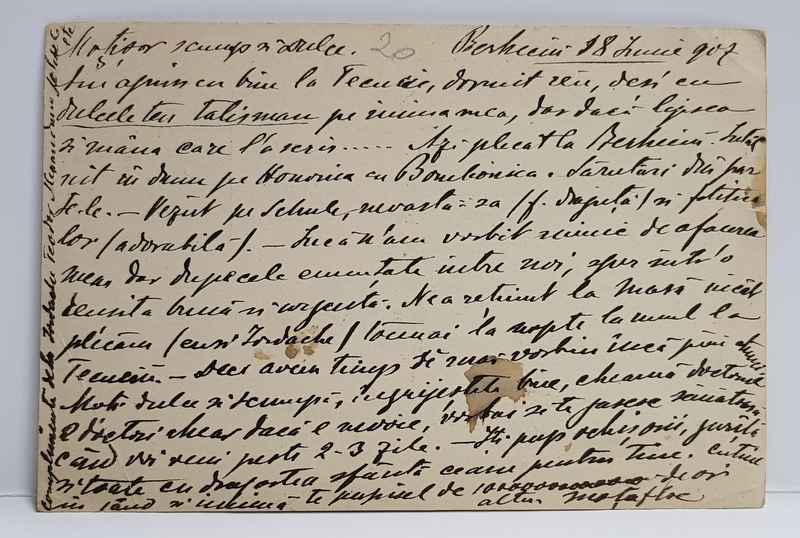 CARTE POSTALA NEILUSTRATA , CIRCULATA , ADRESATA DOAMNEI ALICE P. STURDZA , DATATA 1907