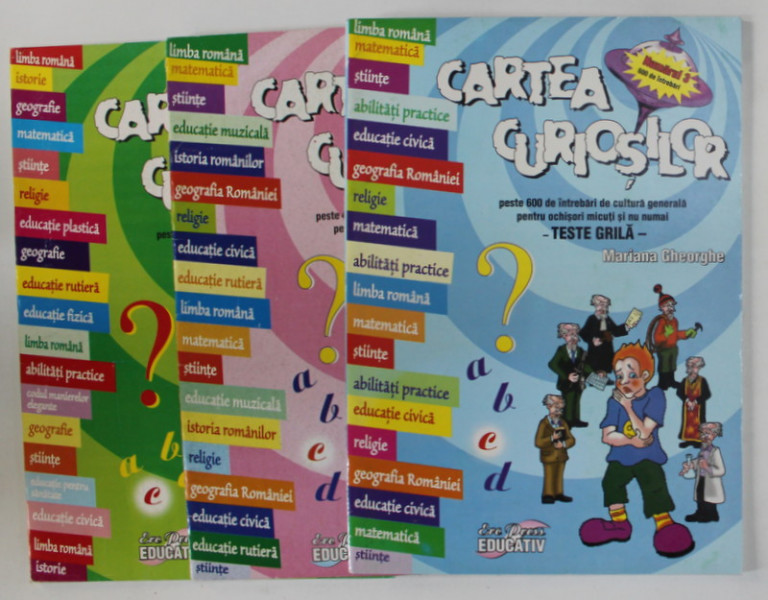 CARTEA CURIOSILOR ,  PESTE 1600 DE INTREBARI DE CULTURA GENERALA  de MARIANA GHEORGHE , 3  CARTI  , 2005