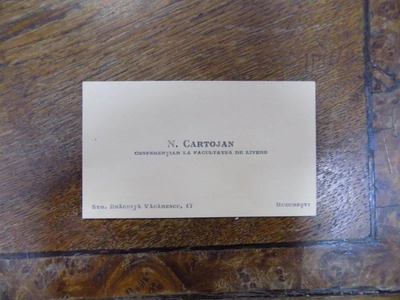 Cartea de vizita a lui N. Cartojan