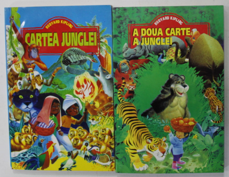 CARTEA JUNGLEI / A DOUA CARTE A JUNGLEI  de RUDYARD KIPLING , 2 VOLUME , ANII '90