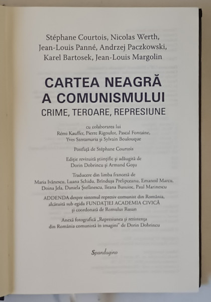 CARTEA NEAGRA A COMUNISMULUI , CRIME , TEROARE , REPRESIUNE , editie coordonata de STEPHANIE COURTOIS ... JEAN - LOUIS MARGOLIN , 2024 *COPERTA UZATA