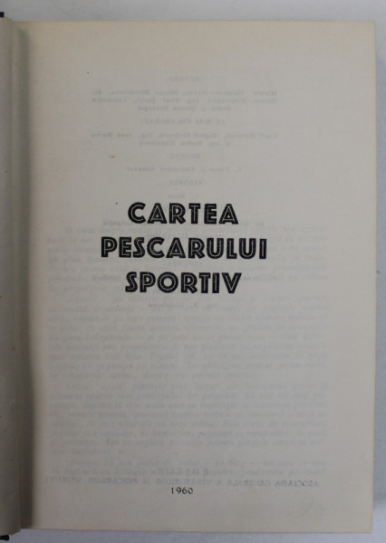 CARTEA PESCARULUI SPORTIV de MIRCEA NICULESCU - DUVAZ ... MIRCEA RAICOPOL , 1960