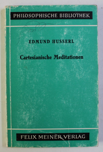 CARTESIANISCHE MEDITATIONEN , EINE EINLEITUNG IN DIE PHANOMENOLOGIE von EDMUND HUSSERL , 1977