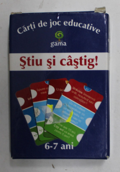 CARTI DE JOC EDUCATIVE - STIU SI CASTIG !, PENTRU 6 - 7 ANI , CONTINE 50 DE CARTI DE JOC CU INTREBARI SI RASPUNSURI , 2011