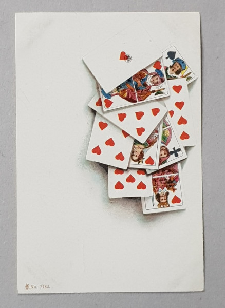 CARTI DE JOC , NO. 7782  , CARTE POSTALA ILUSTRATA , CROMOLITOGRAFIE , CLASICA