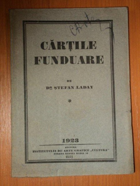 CARTILE FUNDUARE de STEFAN LADAY, 1923