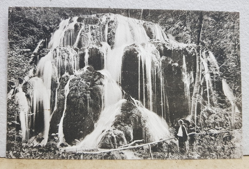 CASCADA DE SUS A RAULUI ' BEE  ' LANGA RESITA , CARTE POSTALA ILUSTRATA , MONOCROMA, CIRCULATA , DATATA  1924