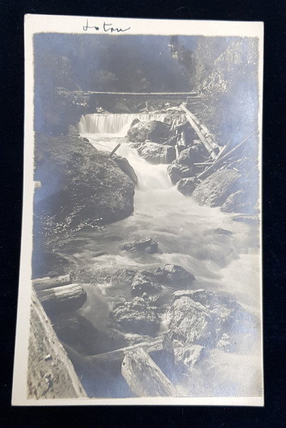 CASCADA PE RAUL LOTRU , FOTO. ORIG. E.J. FISCHER , SIBIU , FOTOGRAFIE TIP CARTE POSTALA , MONOCROMA, NECIRCULATA , PERIOADA INTERBELICA