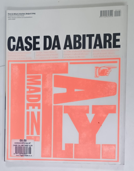 CASE DA  ABITARE , REVISTA DE DESIGN INTERIOR , TEXT IN LIMBA ITALIANA , No. 126 , 2009