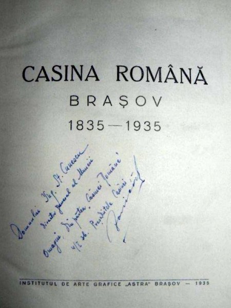 CASINA ROMANA- BRASOV 1835-1935   - BRASOV 1935