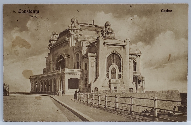 CASINOUL DE LA CONSTANTA SI FALEZA , CARTE POSTALA ILUSTRATA , 1929