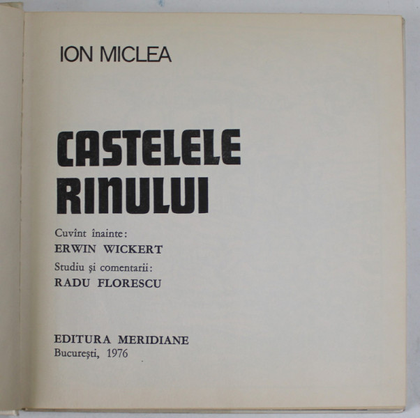 CASTELELE RINULUI de ION MICLEA  1976