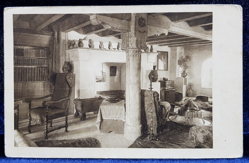 CASTELUL BRAN  - INTERIOR , CARTE POSTALA ILUSTRATA , MONOCROMA , NECIRCULATA , PERIOADA  INTERBELICA