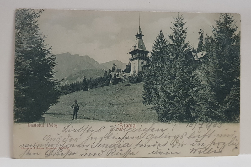 CASTELUL PELES - SINAIA , CARTE POSTALA ILUSTRATA , CIRCULATA , MONOCROMA, CLASICA