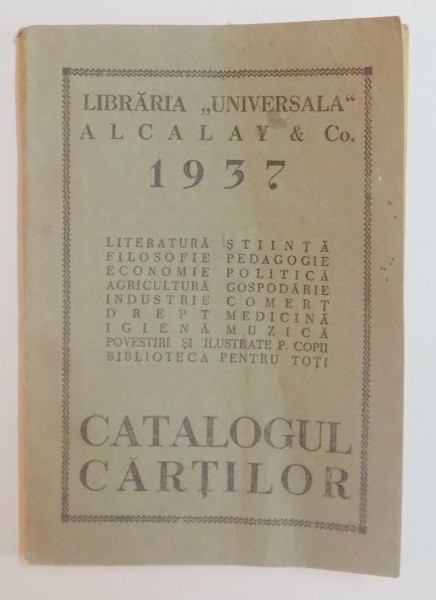 CATALOGUL CARTILOR , 1937