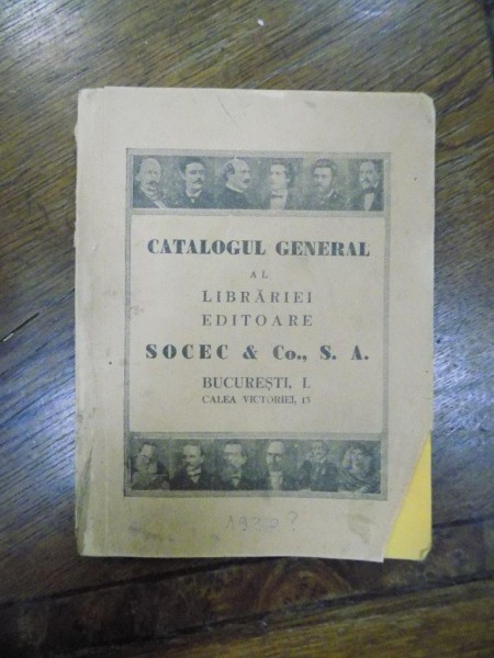 Catalogul general al librariei editoare Socec S.A. Bucuresti
