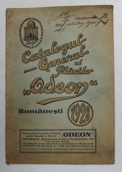 CATALOGUL GENERAL AL PLACILOR ' ODEON ' ROMANESTI , 1928
