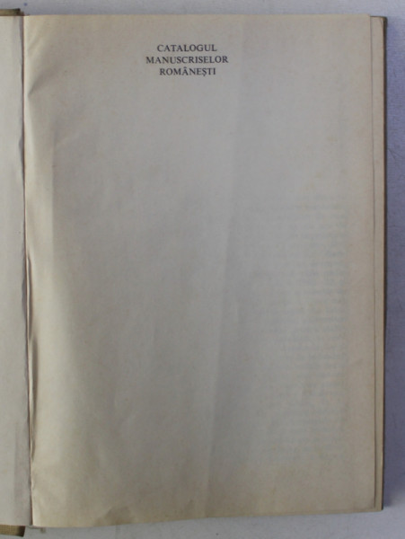 CATALOGUL MANUSCRISELOR ROMANESTI , 1978