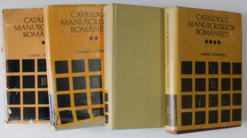 CATALOGUL MANUSCRISELOR ROMANESTI , VOLUMELE I - IV de GABRIEL STREMPEL , 1978 - 1992