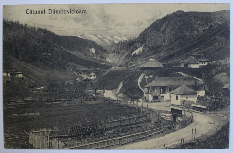CATUNUL DAMBOVICIOARA , CARTE POSTALA ILUSTRATA , MONOCROMA, CIRCULATA , DATATA 1912