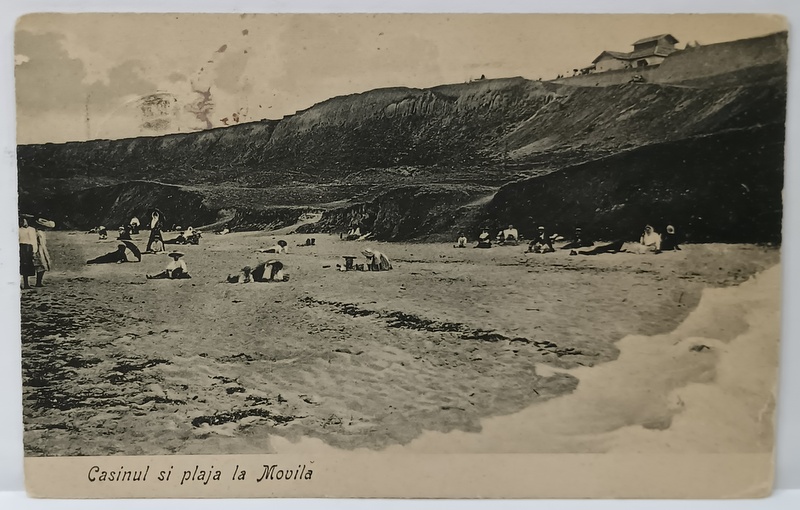 CAZINOUL SI PLAJA LA MOVILA , CARTE POSTALA ILUSTRATA , 1912