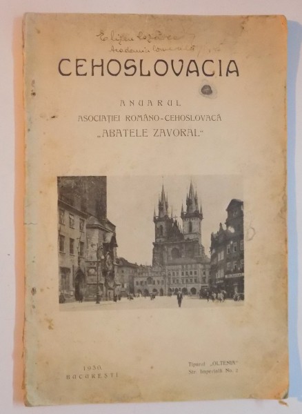 CEHOSLOVACIA. ANUARUL ASOCIATIEI ROMANO-CEHOSLOVACA ''ABATELE ZAVORAL''  1930