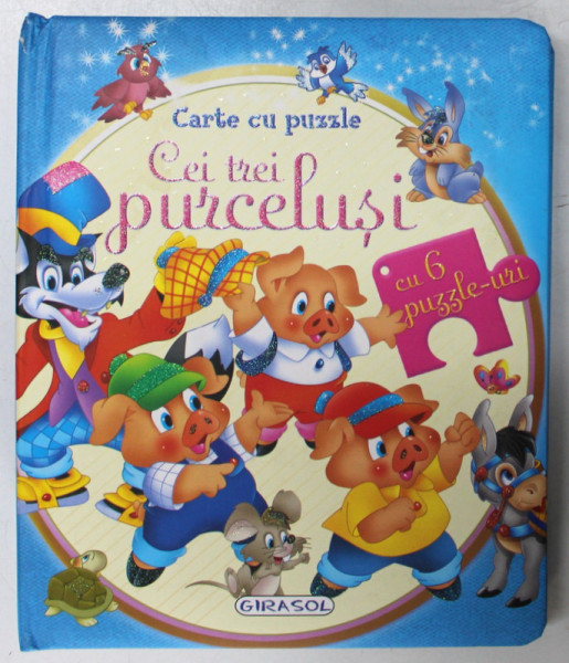 CEI TREI PURCELUSI , CARTE CU PUZZLE , CU 6 PUZZLE - URI , 2020 *MICI DEFECTE