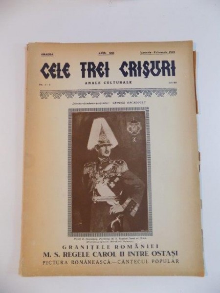 CELE TREI CRISURI , ANALE CULTURALE , ANUL XXI , NO.1-2 de GEORGE BACALOGLU , IANUARIE - FEBRUARIE 1940