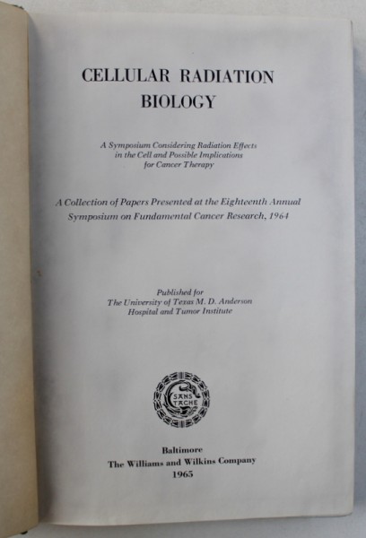 CELLULAR RADIATION BIOLOGY , 1964