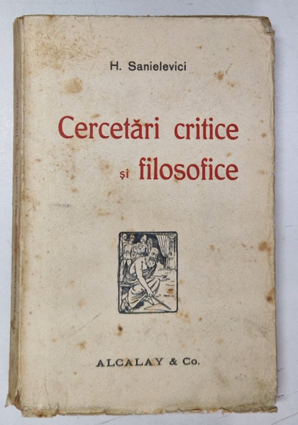 CERCETARI CRITICE SI FILOSOFICE de H. SANIELEVICI