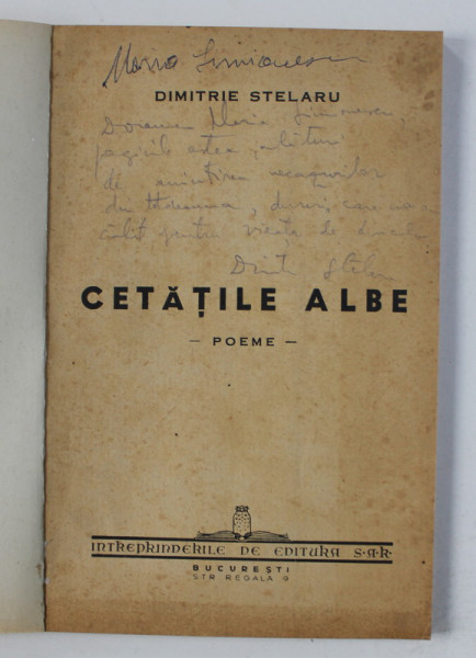 CETATILE ALBE , POEME , DEDICATIE*