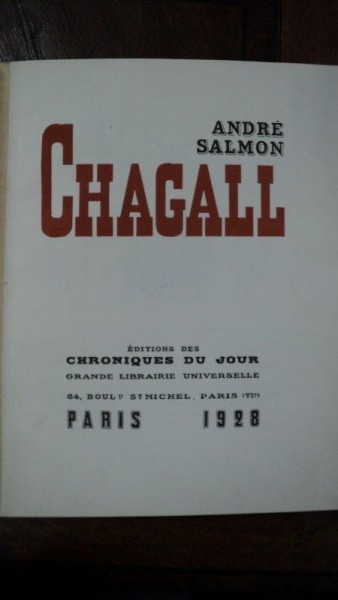 Chagall, Andre Salmon, Paris 1928