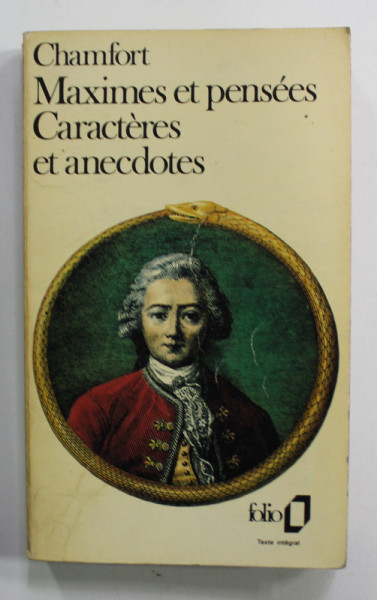 CHAMFORT - MAXIMES ET PENSEES , CARACTERES ET ANECDOTES , 1970