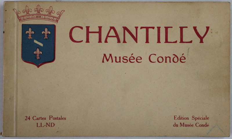 CHANTILLY , MUSEE CONDE  , MINIALBUM CU 24 CARTI POSTALE MONOCROME , DETASABILE , INTERBELIC