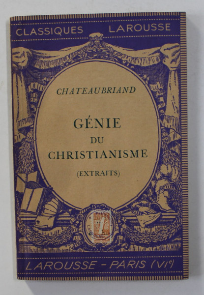 CHATEAUBRIAND - GENIE DU CHRISTIANISME ( EXTRAITS ) , 1939