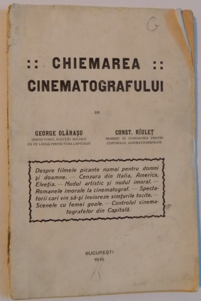 CHEMAREA CINEMATOGRAFULUI , 1915