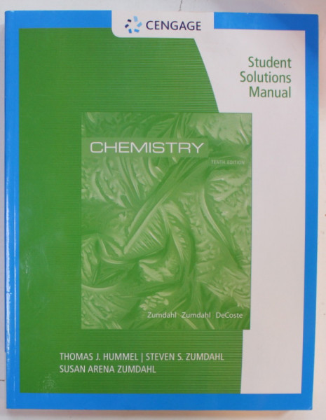 CHEMISTRY , STUDENT SOLUTIONS MANUAL by  ZUMDAHL , ZUMDAHL , DeCOSTE , 2018