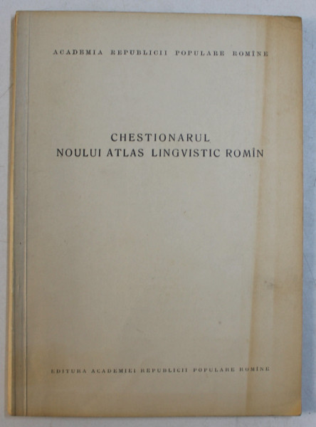 CHESTIONARUL NOULUI ATLAS LINGVISTIC ROMAN