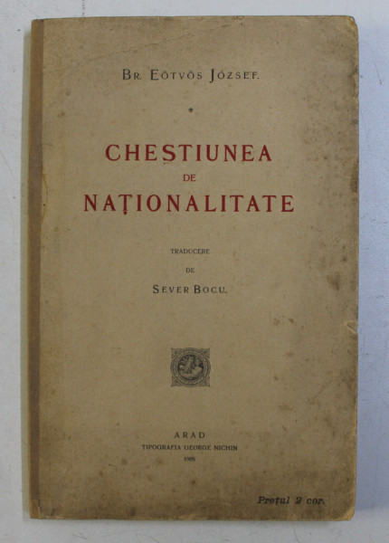 CHESTIUNEA DE NATIONALITATE de EOTVOS JOZSEF , 1906