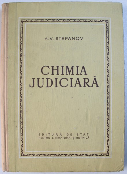 CHIMIE JUDICIARA de A. V. STEPANOV , 1954