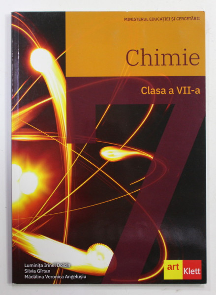 CHIMIE , MANUAL PENTRU CLASA A - VII -A de LUMINITA IRINEL DOICIN ...MADALINA VERONICA ANGELUSIU , 2019