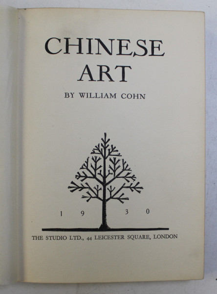 CHINESE ART by WILLIAM COHN , 1930