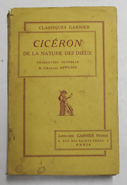 CICERON - DE LA NATURE DES DIEUX , 1935