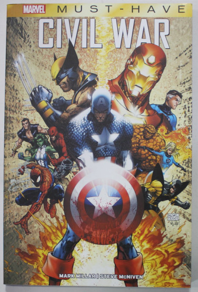 CIVIL WAR de MARK MILLAR si STEVE McNIVEN , SERIA '' MARVEL MUST - HAVE '' , TEXT IN LB. ROMANA , 2021, BENZI DESENATE *