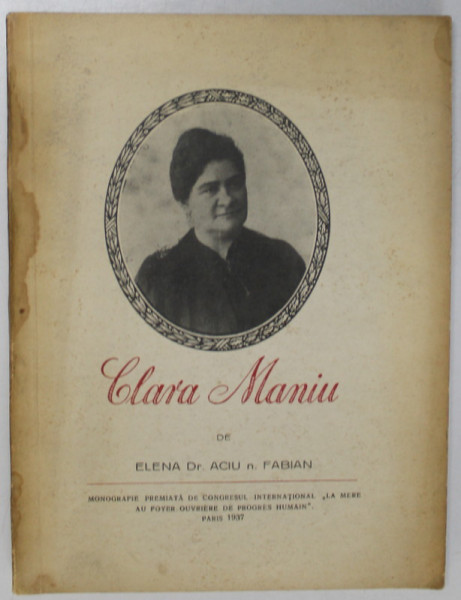 CLARA MANIU de ELENA Dr. ACIU n. FABIAN , 1938