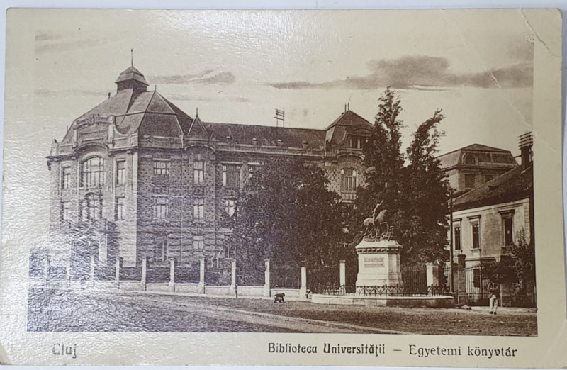 CLUJ , BIBLIOTECA UNIVERSITATII , CARTE POSTALA , 1929