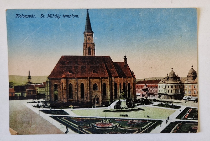 CLUJ , CATEDRALA ST. MIHAIL , CARTE POSTALA , INCEPUT DE SEC. XX